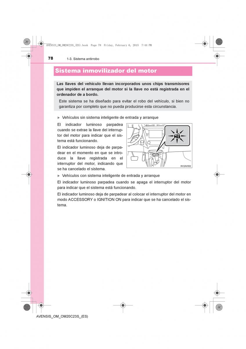 Toyota Avensis IV 4 manual del propietario / page 78