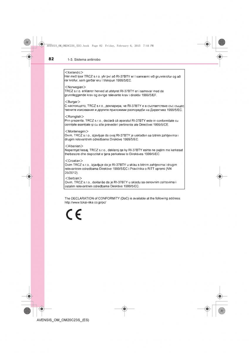 Toyota Avensis IV 4 manual del propietario / page 82