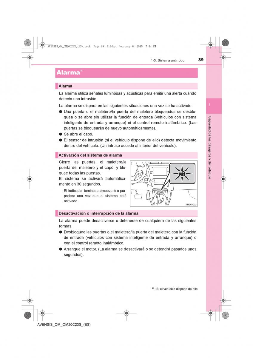 Toyota Avensis IV 4 manual del propietario / page 89