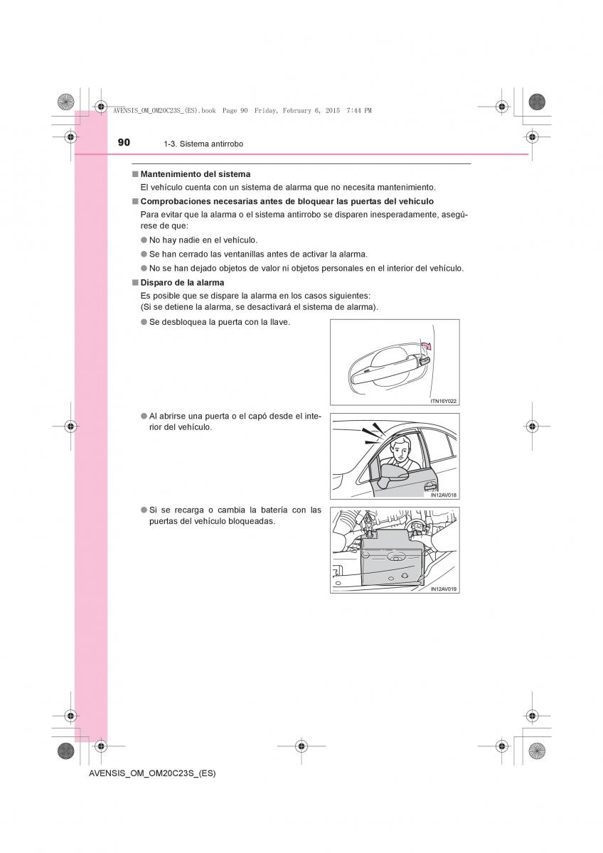 Toyota Avensis IV 4 manual del propietario / page 90