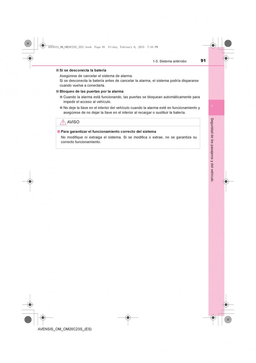 Toyota Avensis IV 4 manual del propietario / page 91