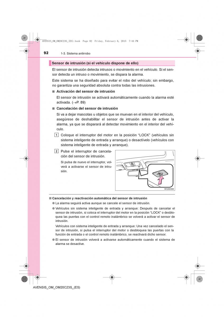 Toyota Avensis IV 4 manual del propietario / page 92