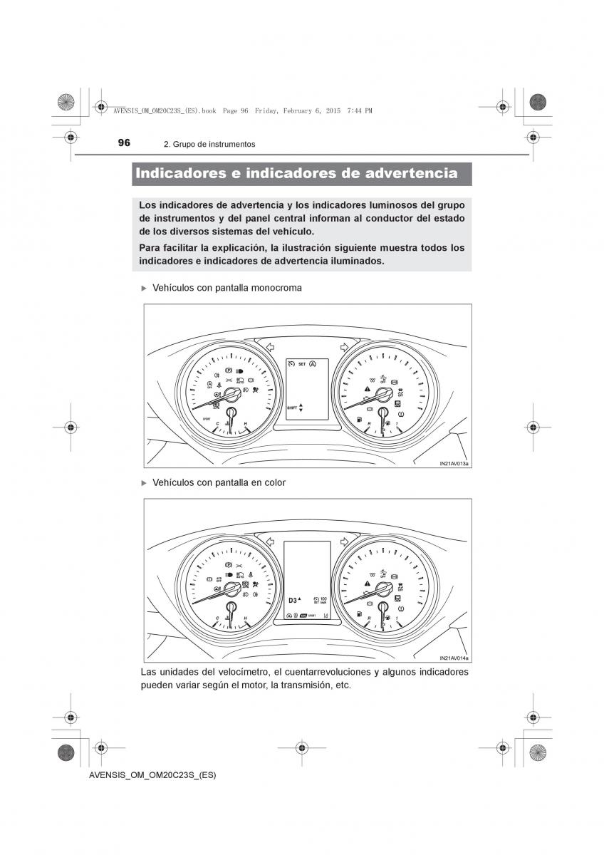 Toyota Avensis IV 4 manual del propietario / page 96