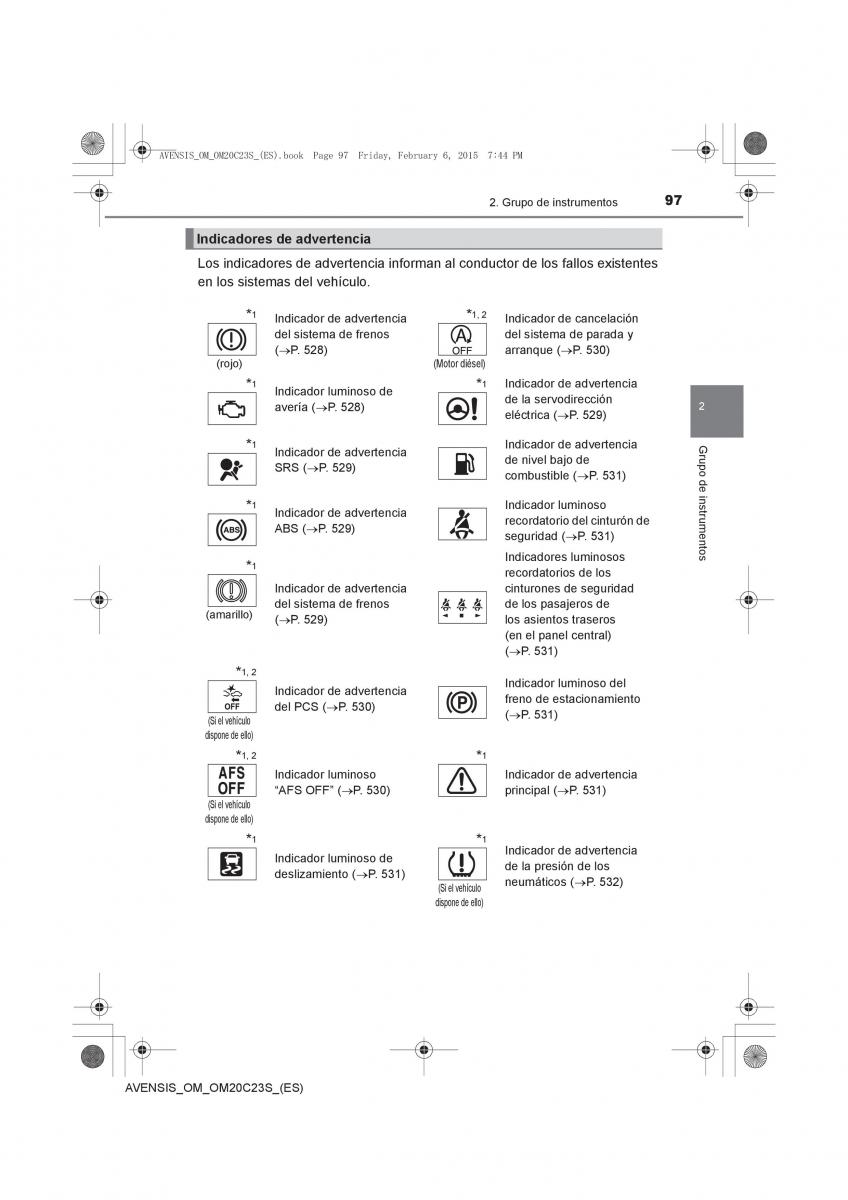 Toyota Avensis IV 4 manual del propietario / page 97