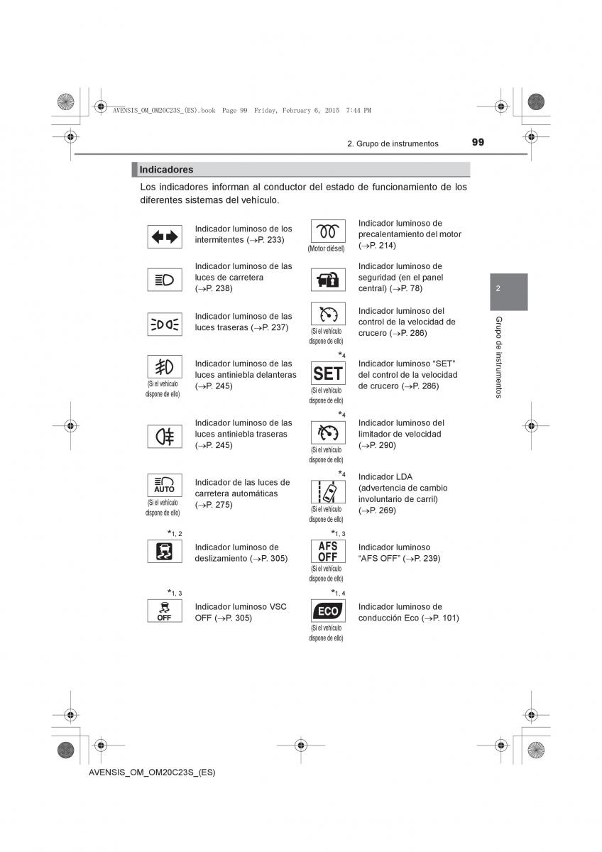 Toyota Avensis IV 4 manual del propietario / page 99