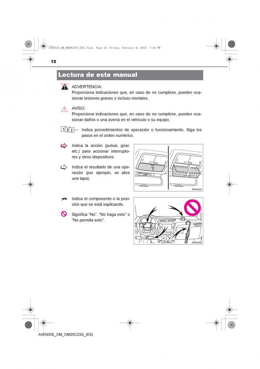 Toyota Avensis IV 4 manual del propietario / page 10