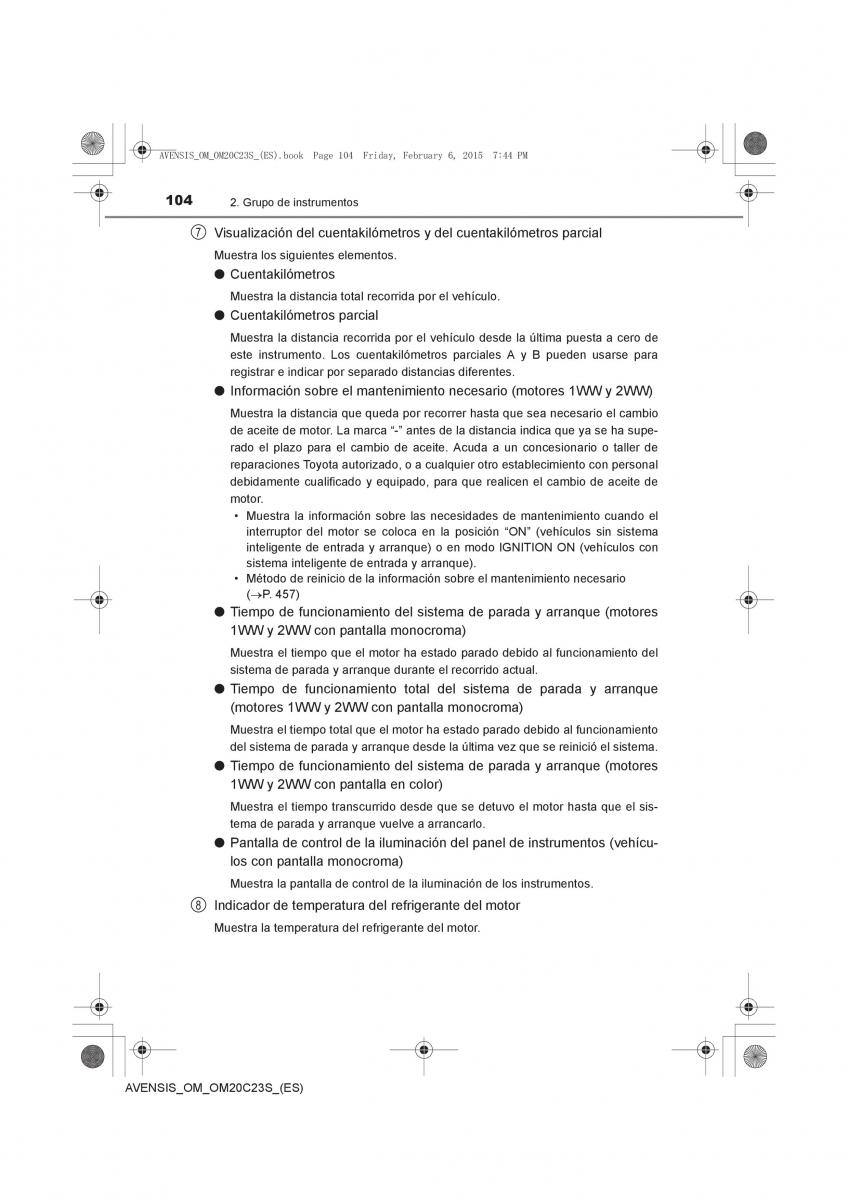 Toyota Avensis IV 4 manual del propietario / page 104