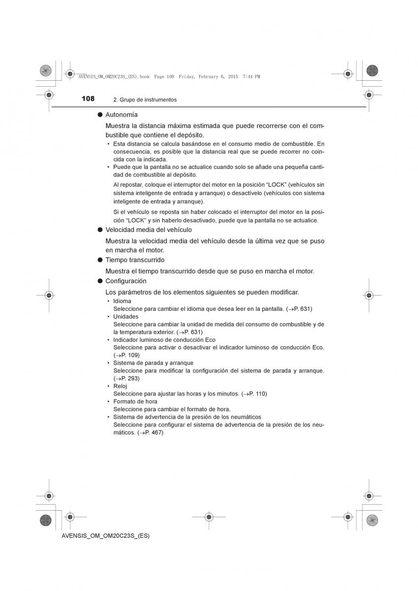 Toyota Avensis IV 4 manual del propietario / page 108