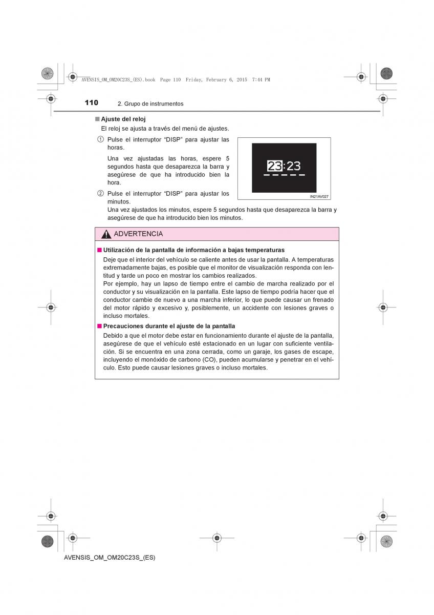 Toyota Avensis IV 4 manual del propietario / page 110