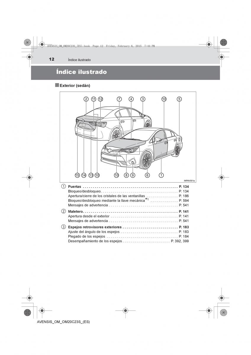 Toyota Avensis IV 4 manual del propietario / page 12