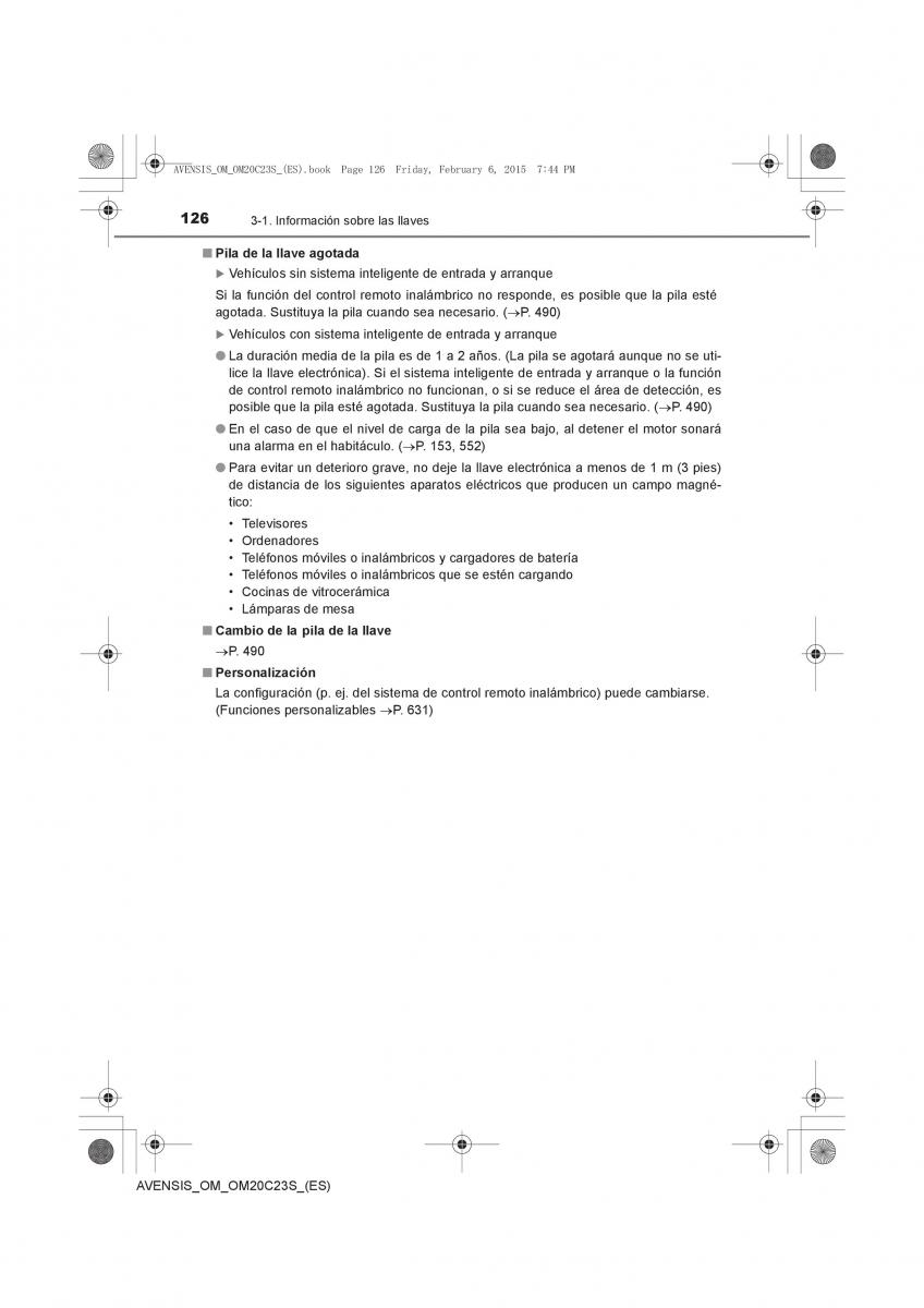 Toyota Avensis IV 4 manual del propietario / page 126