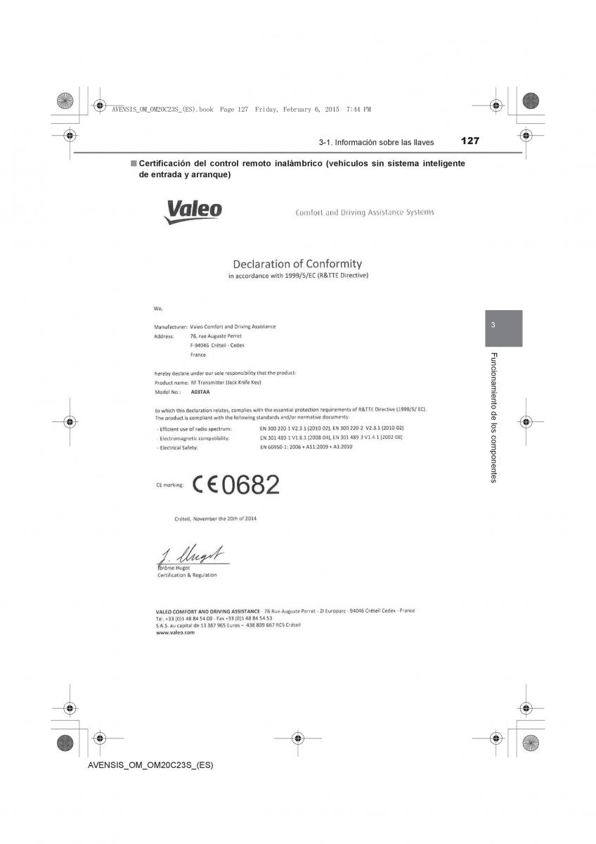 Toyota Avensis IV 4 manual del propietario / page 127