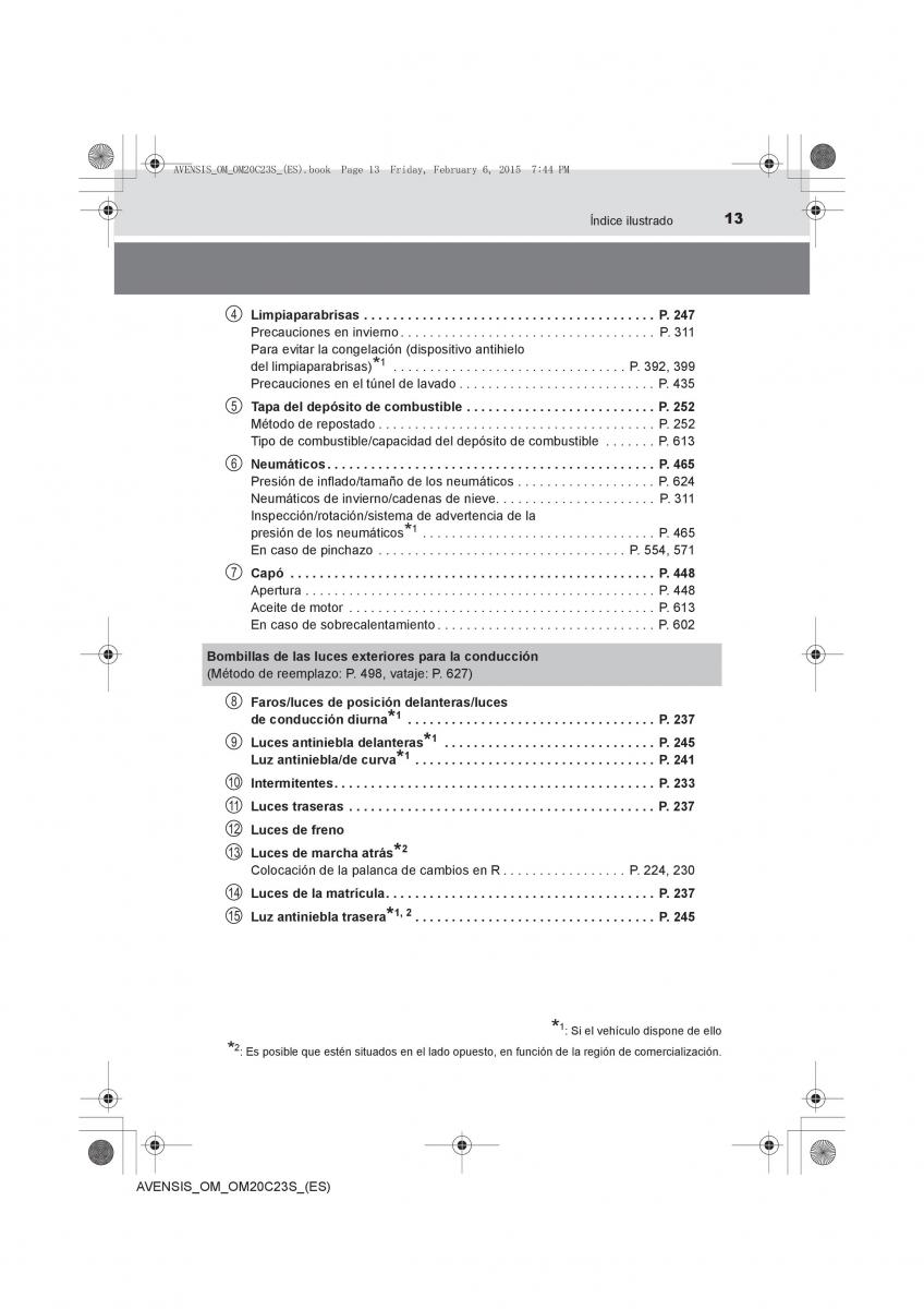 Toyota Avensis IV 4 manual del propietario / page 13