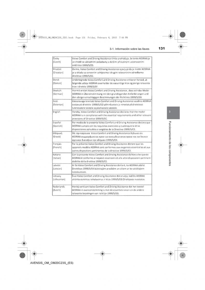 Toyota Avensis IV 4 manual del propietario / page 131