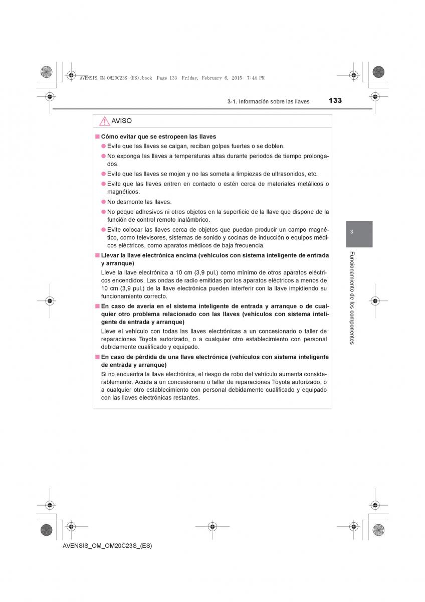 Toyota Avensis IV 4 manual del propietario / page 133