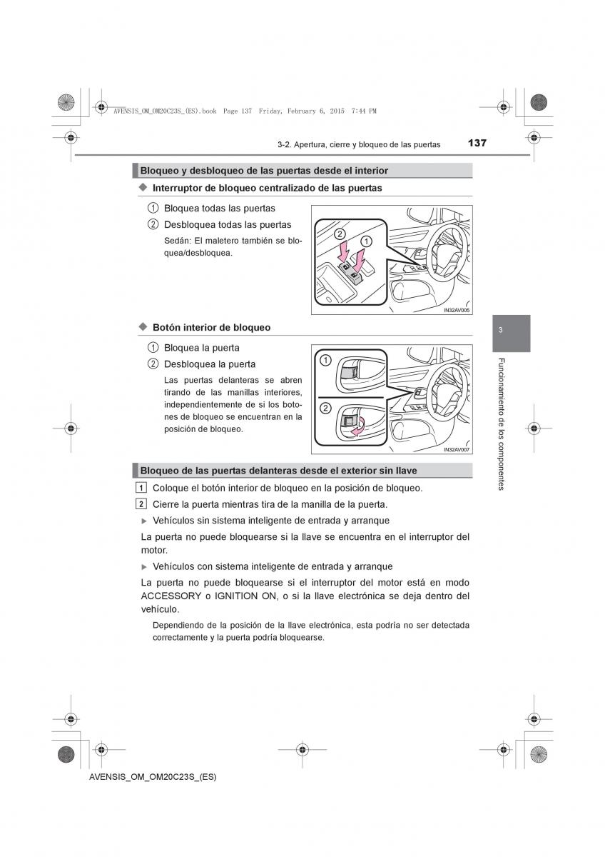 Toyota Avensis IV 4 manual del propietario / page 137