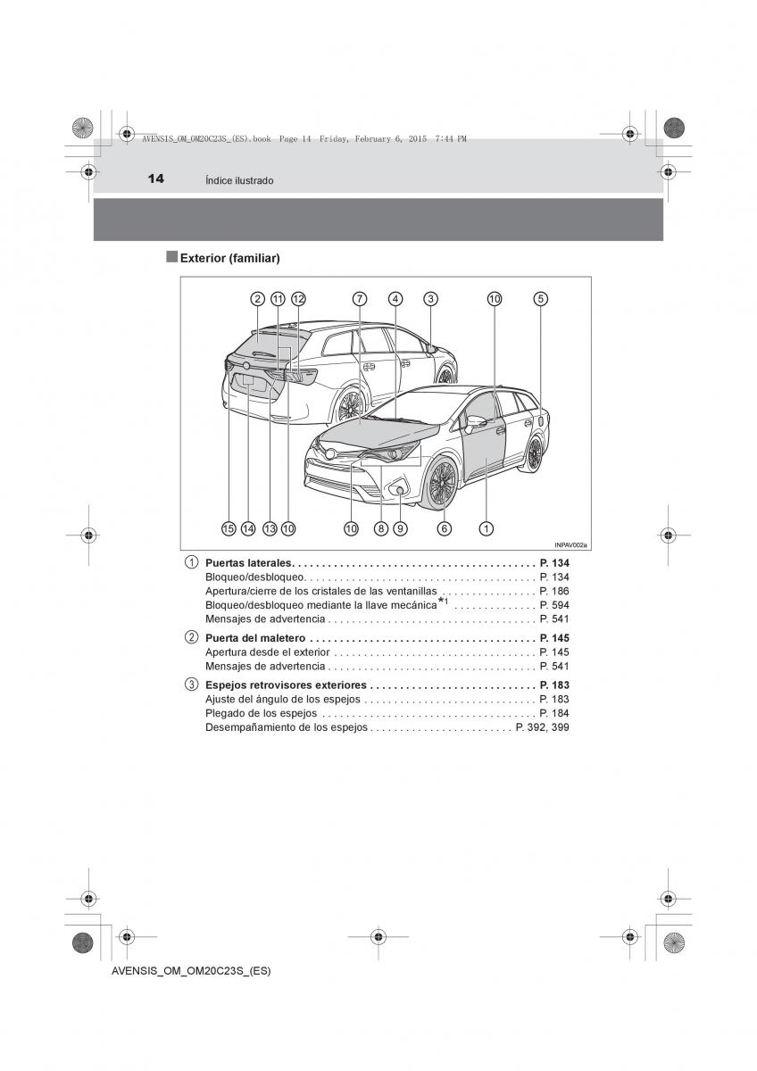 Toyota Avensis IV 4 manual del propietario / page 14