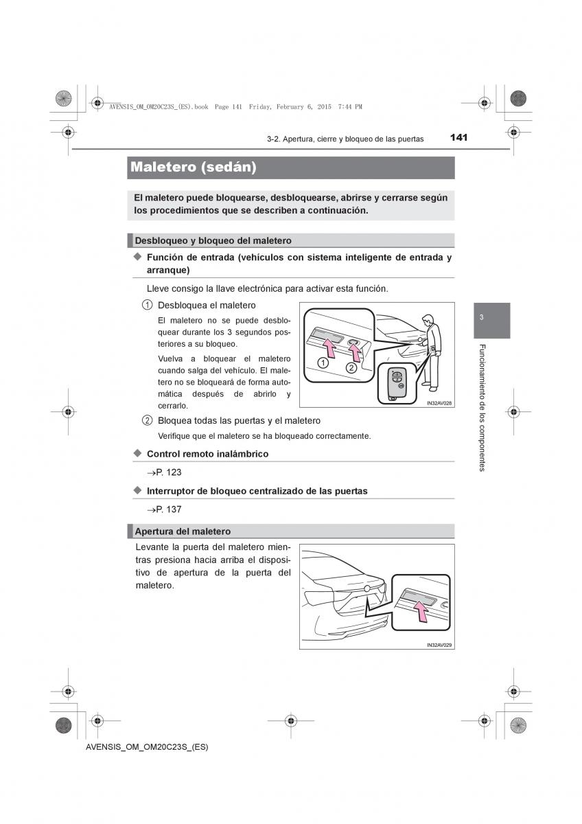 Toyota Avensis IV 4 manual del propietario / page 141