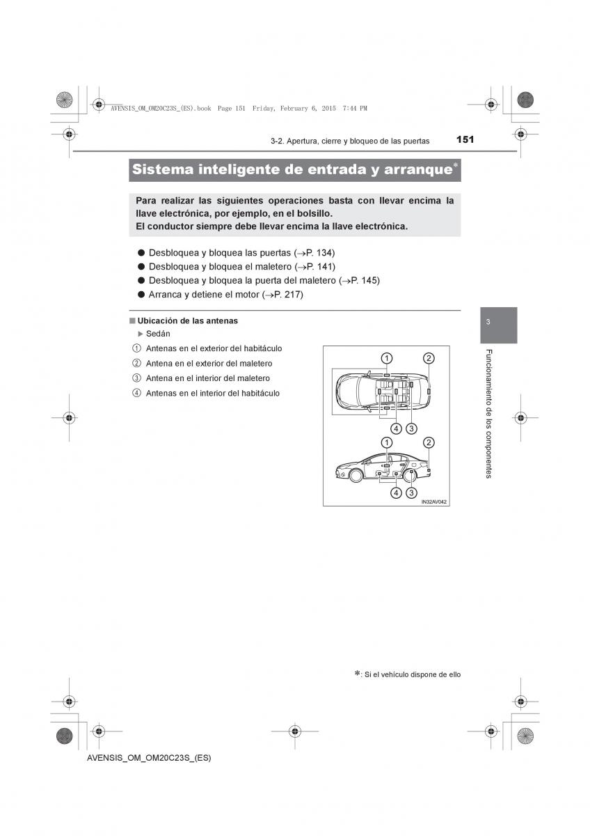 Toyota Avensis IV 4 manual del propietario / page 151