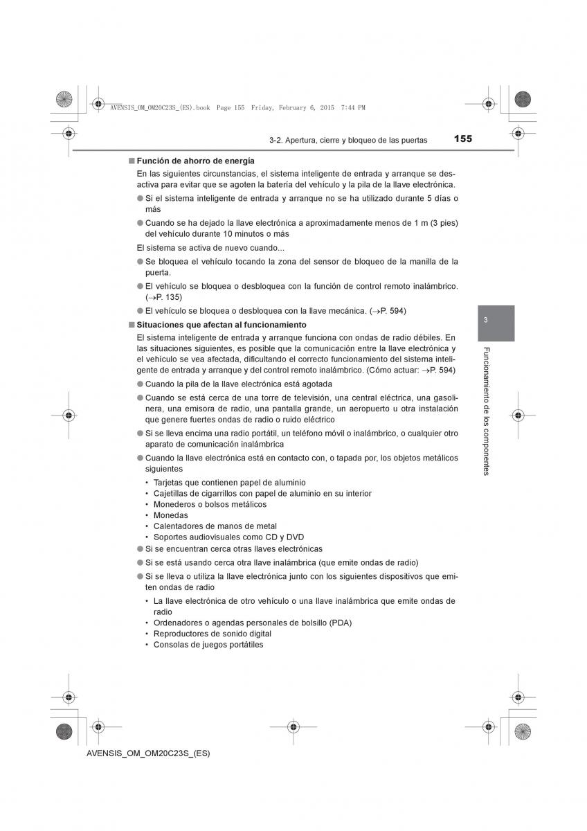 Toyota Avensis IV 4 manual del propietario / page 155