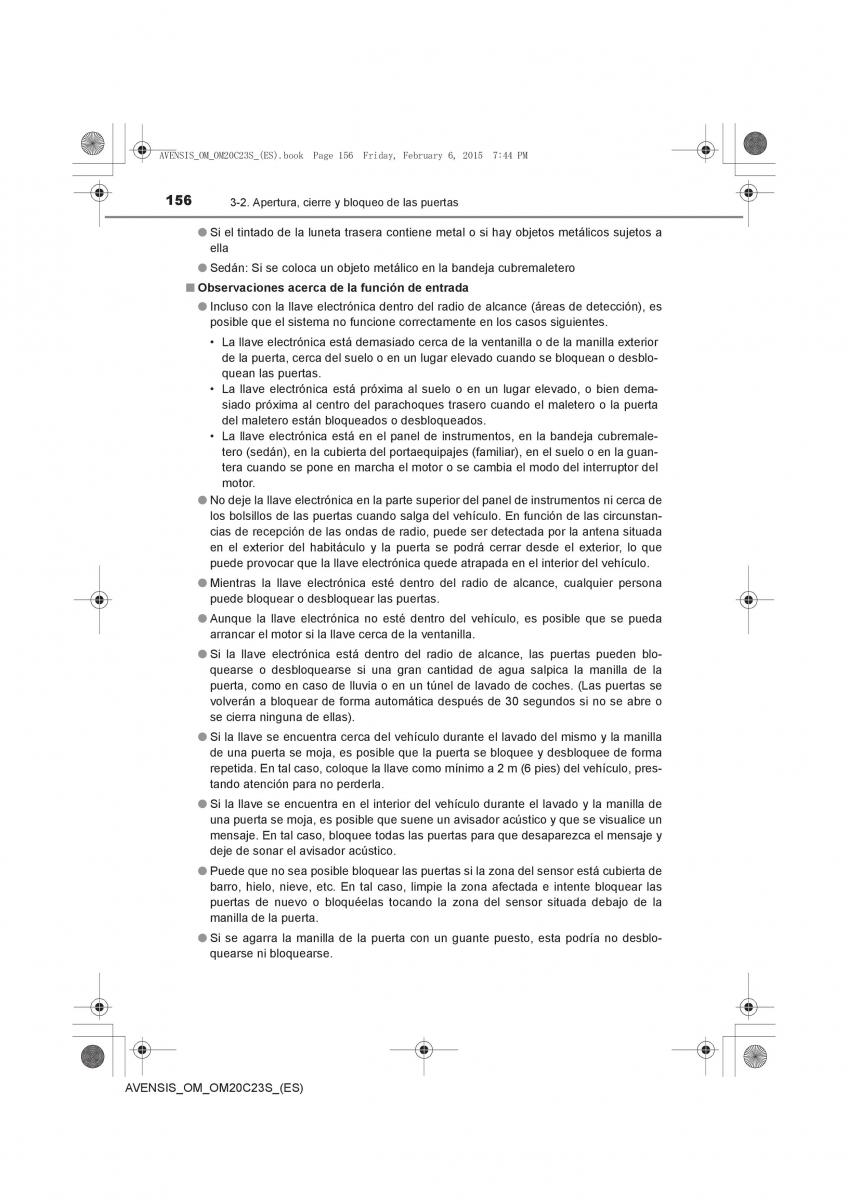 Toyota Avensis IV 4 manual del propietario / page 156