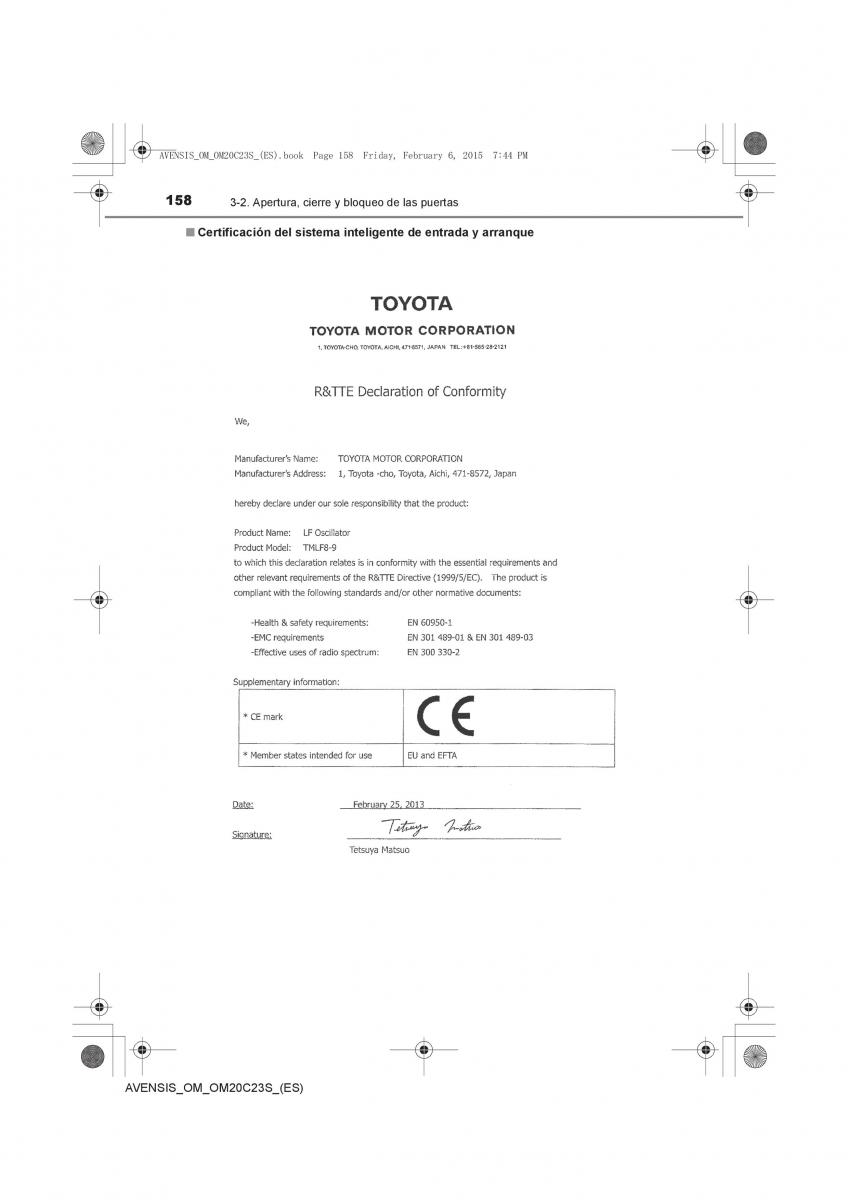 Toyota Avensis IV 4 manual del propietario / page 158