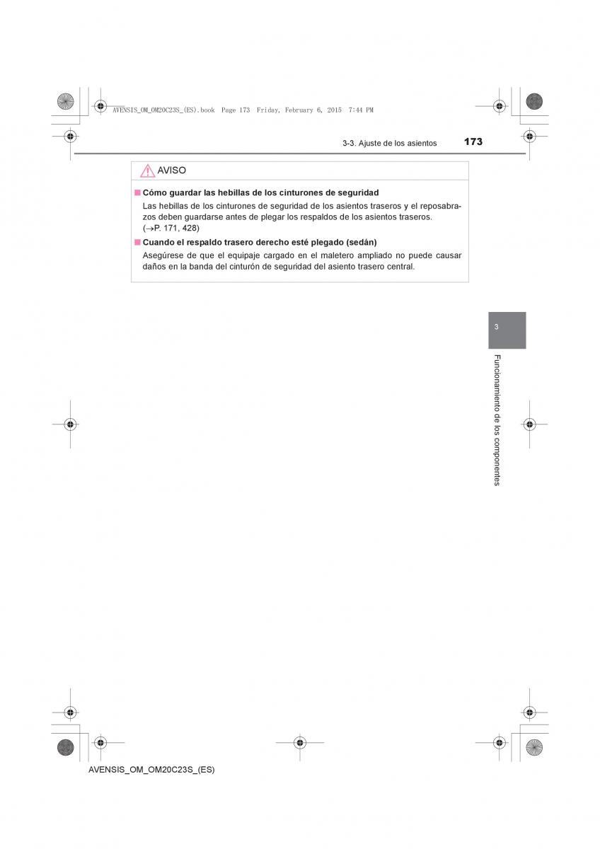 Toyota Avensis IV 4 manual del propietario / page 173