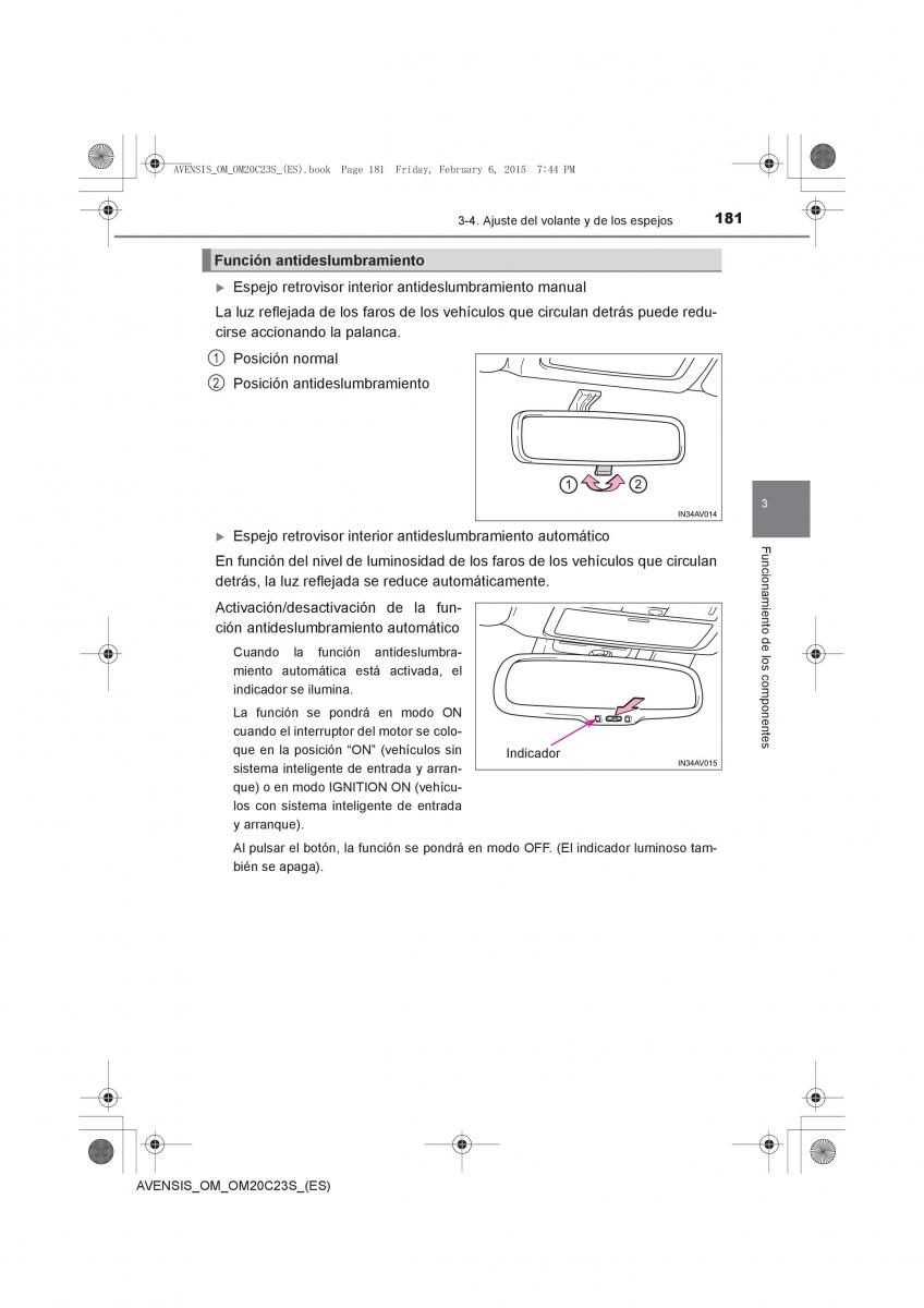 Toyota Avensis IV 4 manual del propietario / page 181