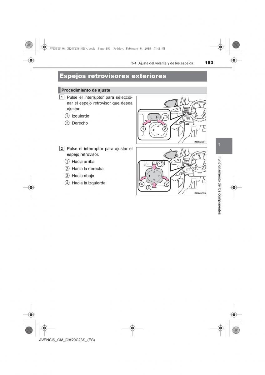 Toyota Avensis IV 4 manual del propietario / page 183