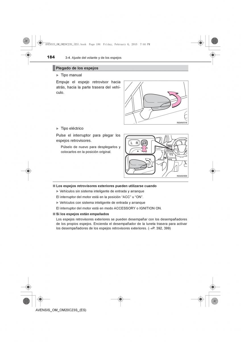 Toyota Avensis IV 4 manual del propietario / page 184