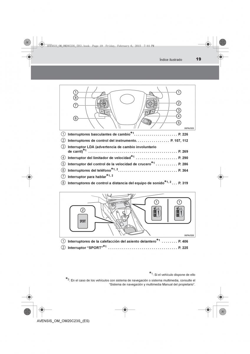 Toyota Avensis IV 4 manual del propietario / page 19