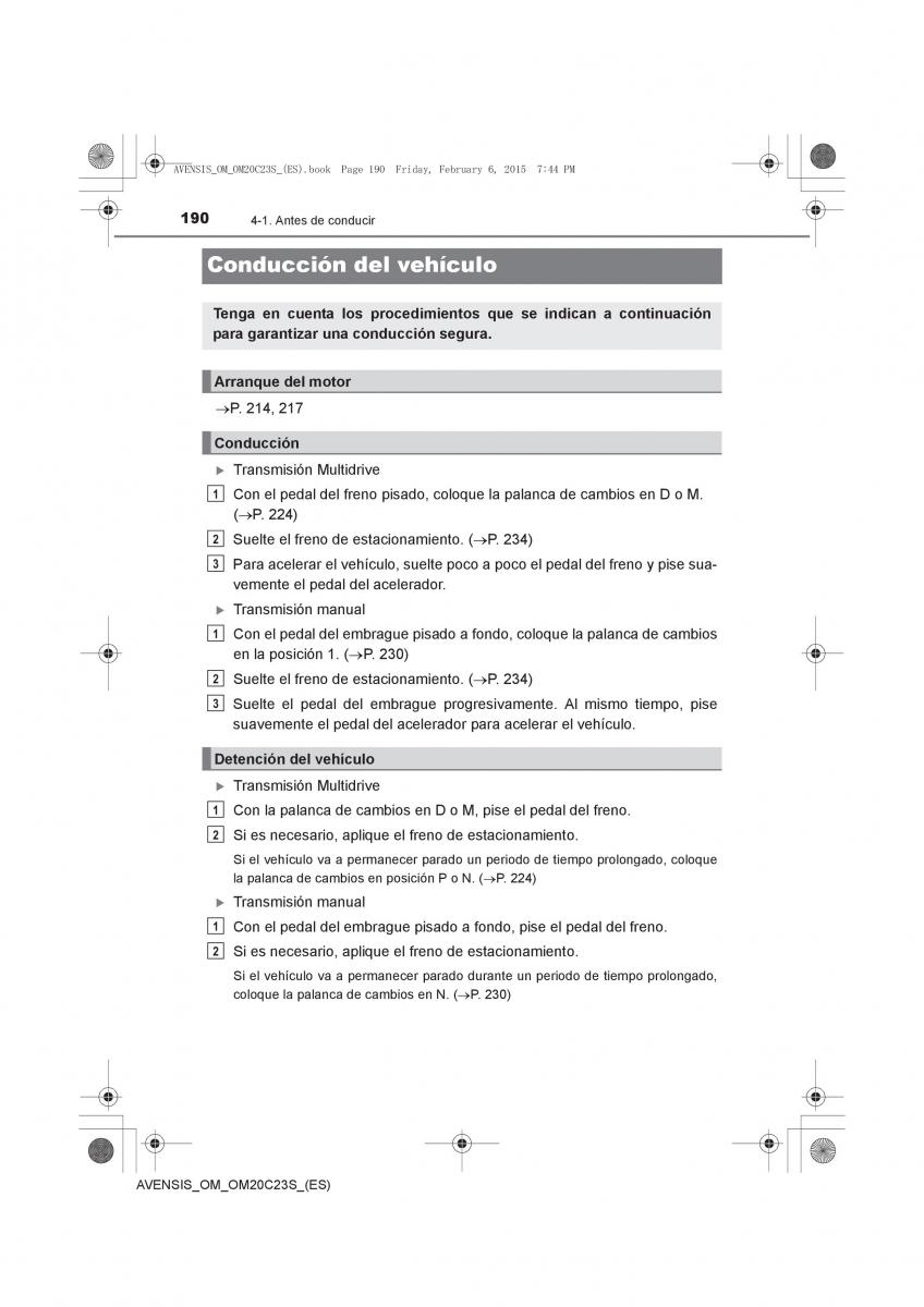 Toyota Avensis IV 4 manual del propietario / page 190