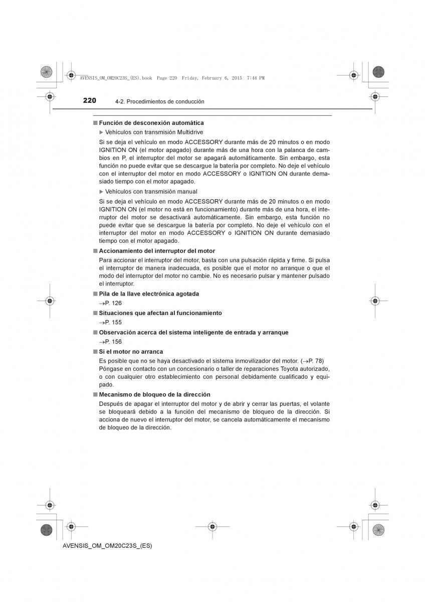 Toyota Avensis IV 4 manual del propietario / page 220