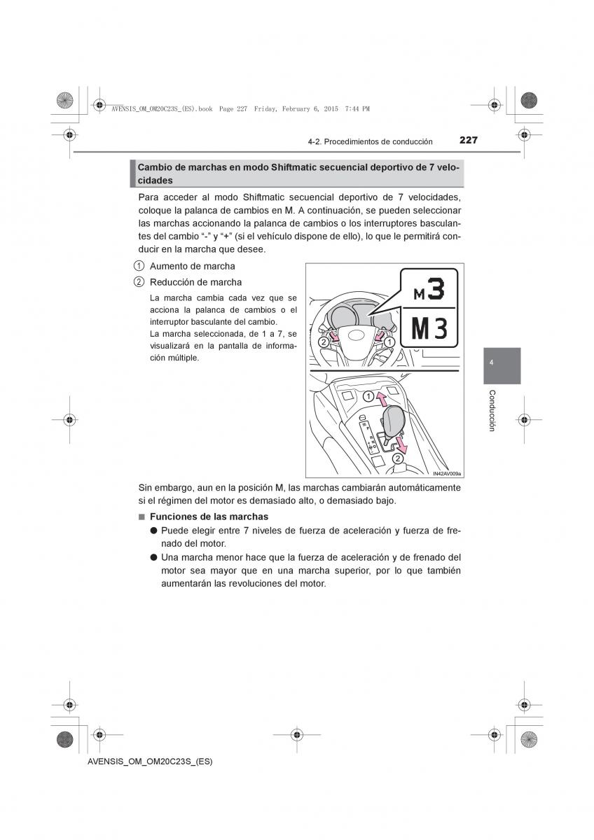 Toyota Avensis IV 4 manual del propietario / page 227