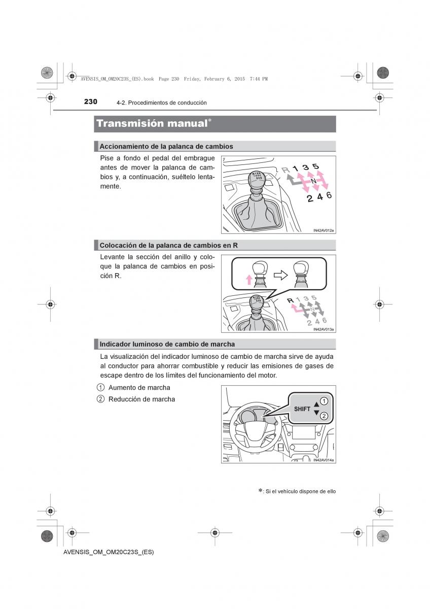 Toyota Avensis IV 4 manual del propietario / page 230