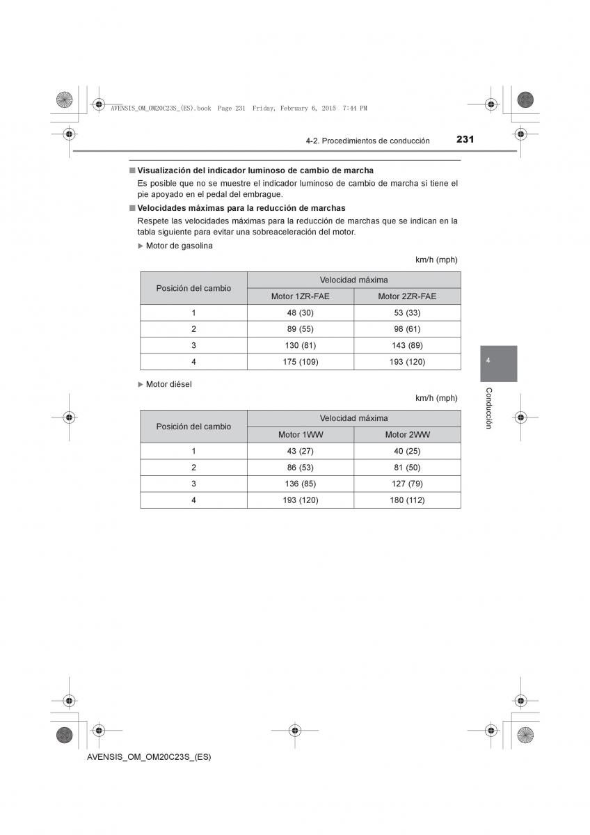 Toyota Avensis IV 4 manual del propietario / page 231