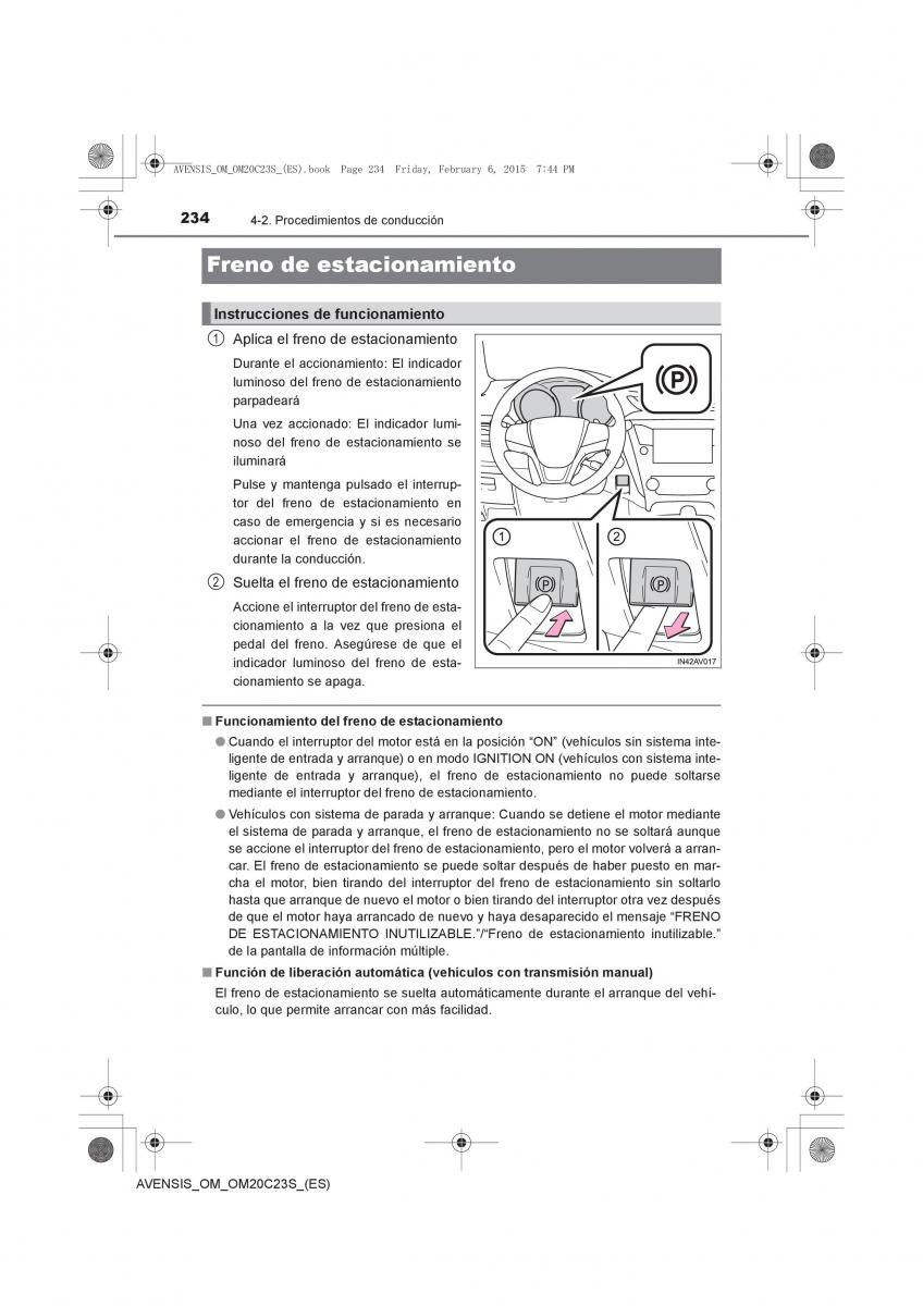 Toyota Avensis IV 4 manual del propietario / page 234