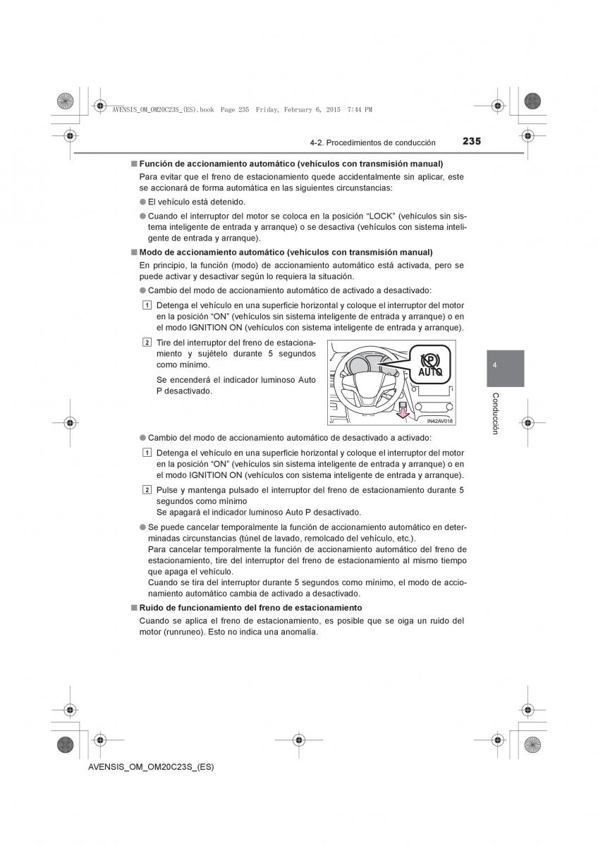 Toyota Avensis IV 4 manual del propietario / page 235