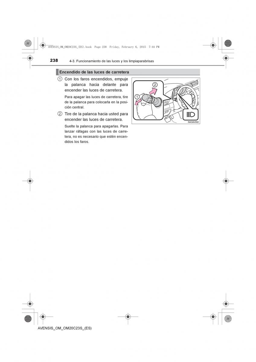 Toyota Avensis IV 4 manual del propietario / page 238