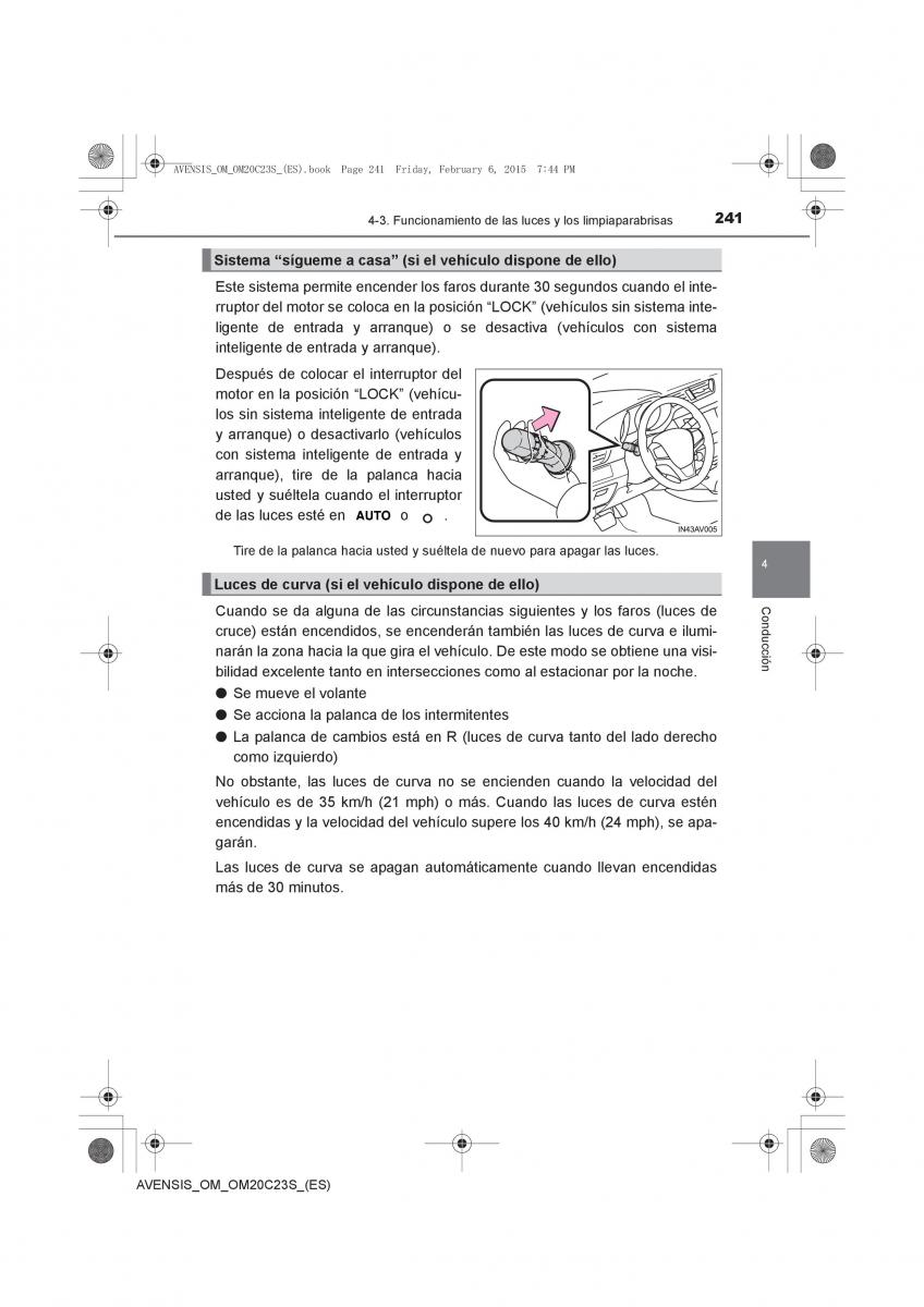 Toyota Avensis IV 4 manual del propietario / page 241