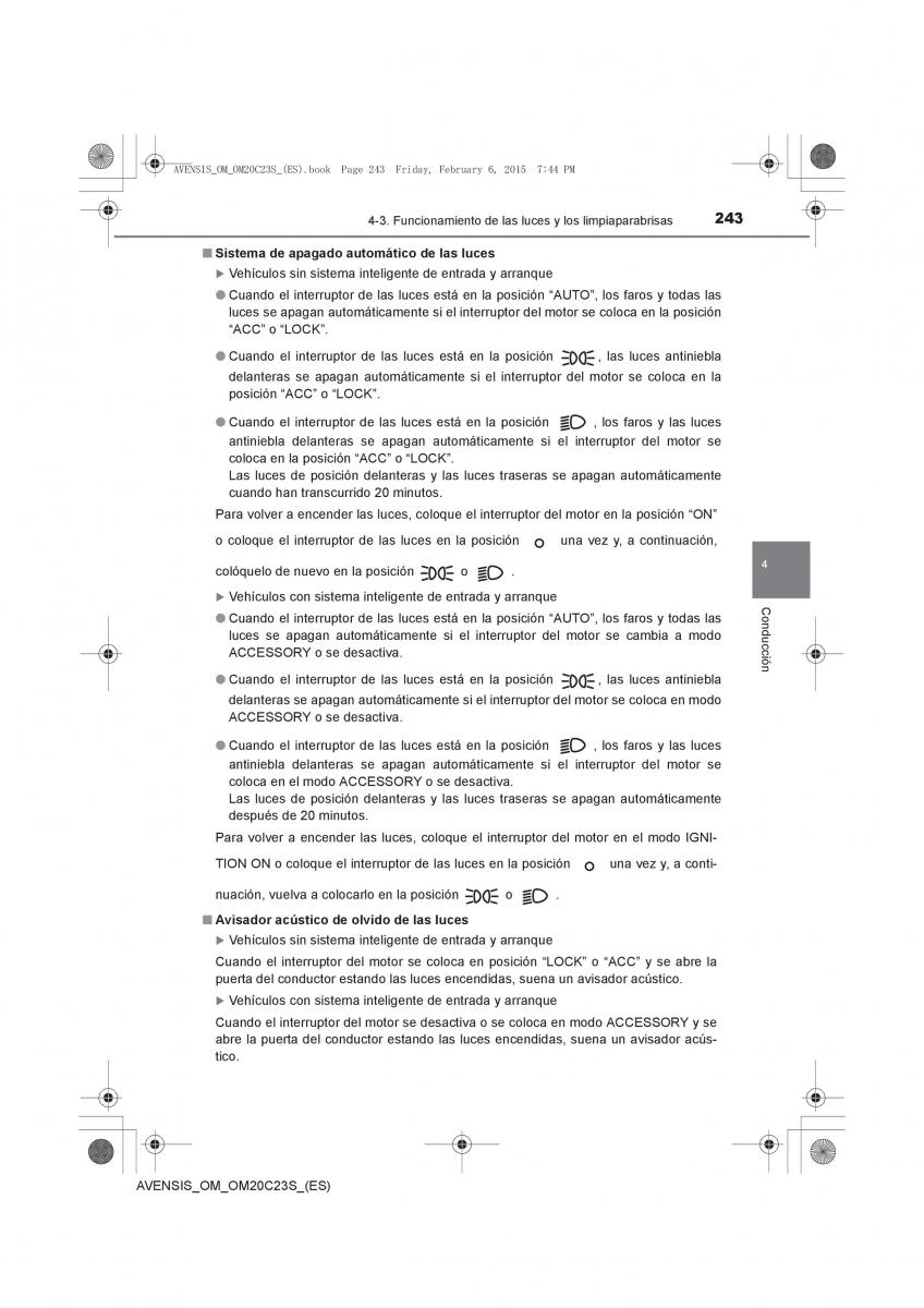 Toyota Avensis IV 4 manual del propietario / page 243