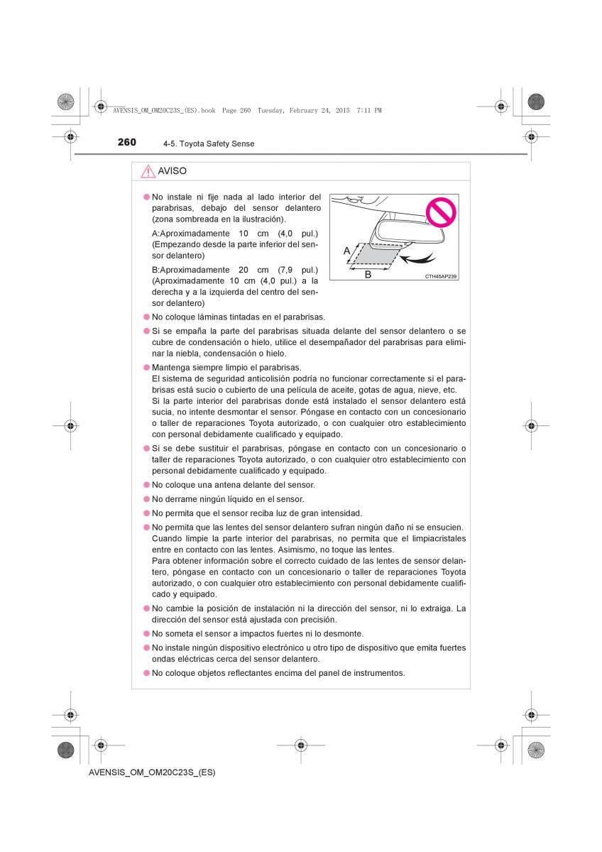 Toyota Avensis IV 4 manual del propietario / page 260