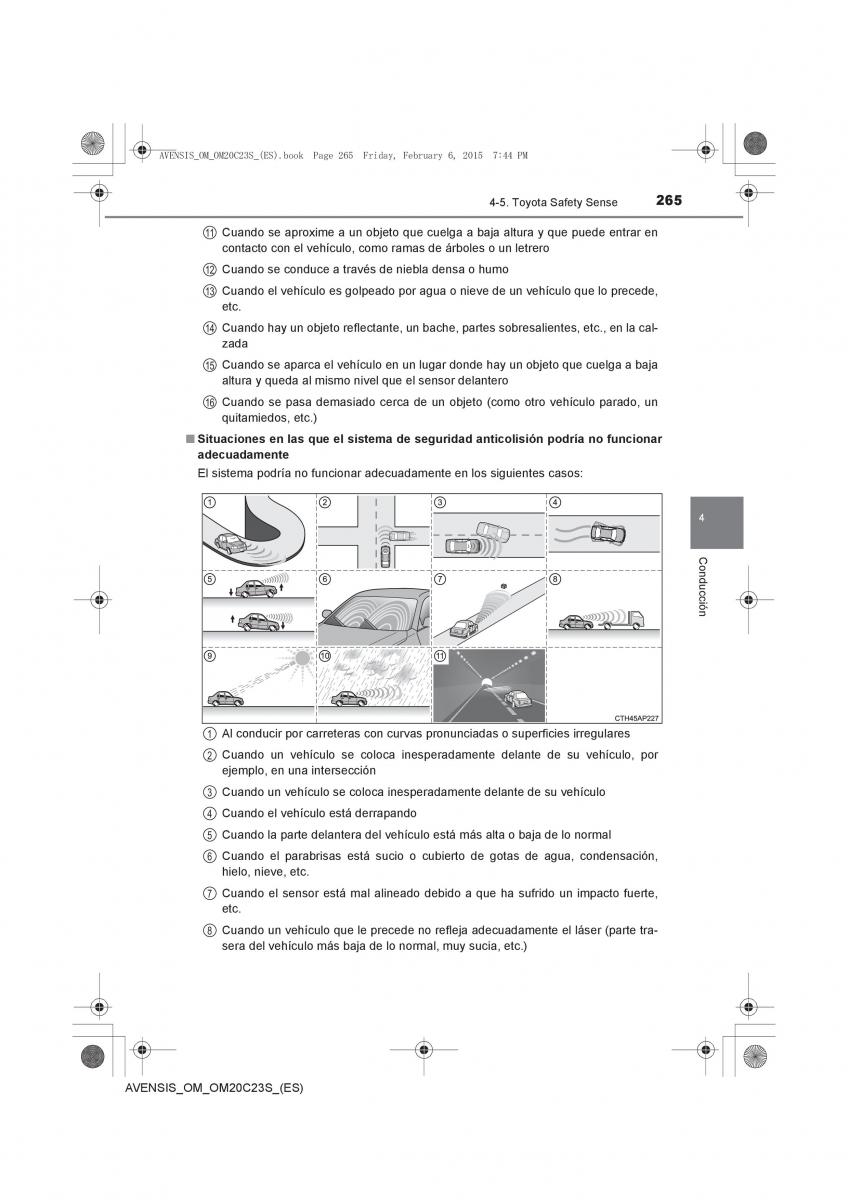 Toyota Avensis IV 4 manual del propietario / page 265