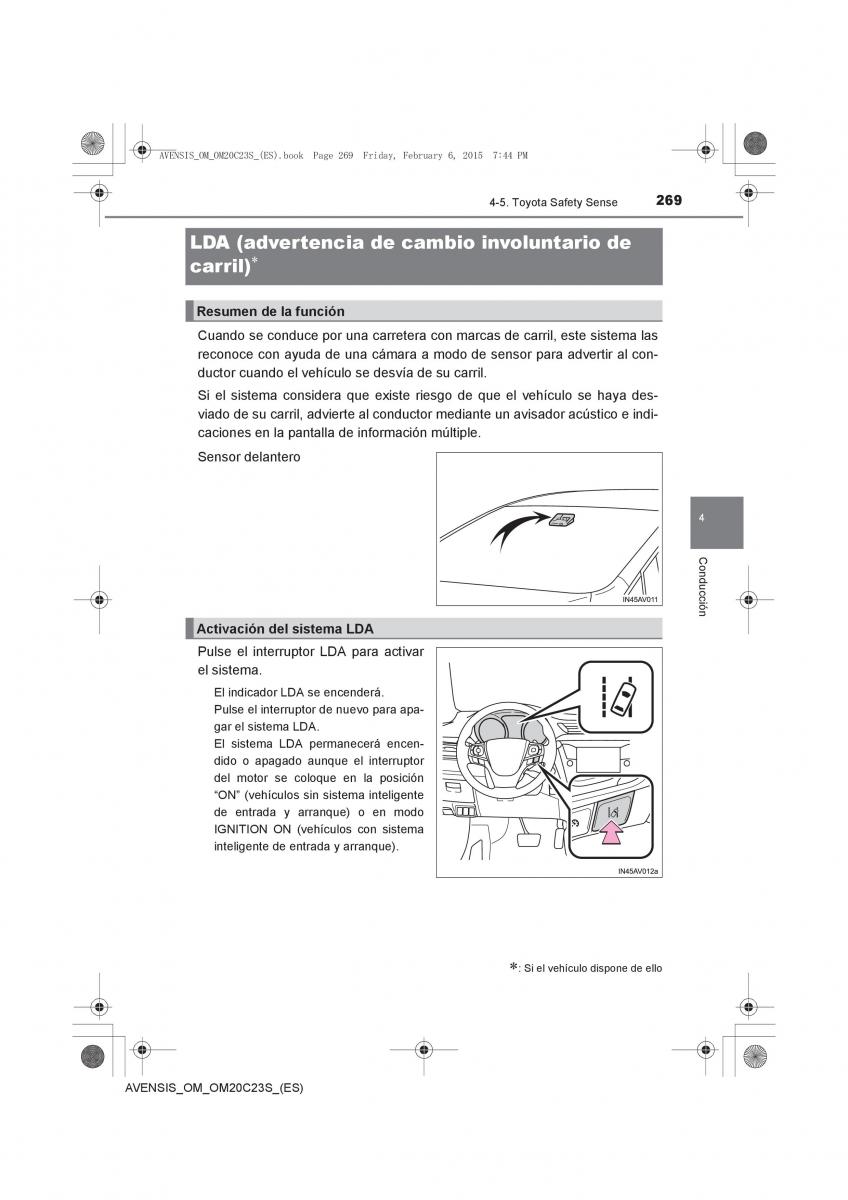 Toyota Avensis IV 4 manual del propietario / page 269