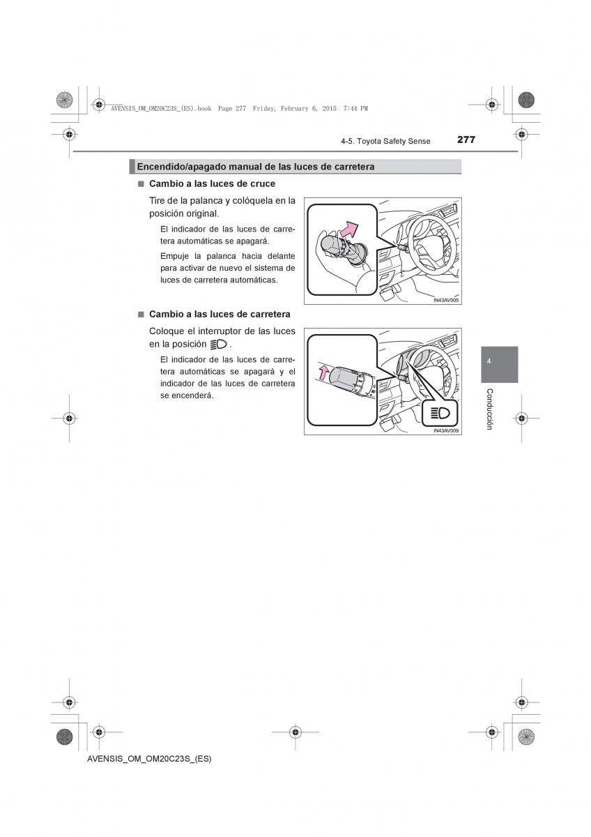 Toyota Avensis IV 4 manual del propietario / page 277