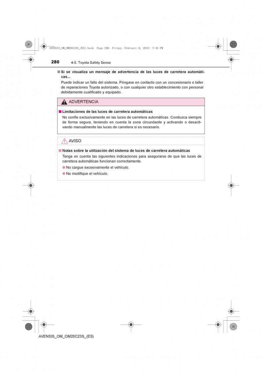 Toyota Avensis IV 4 manual del propietario / page 280