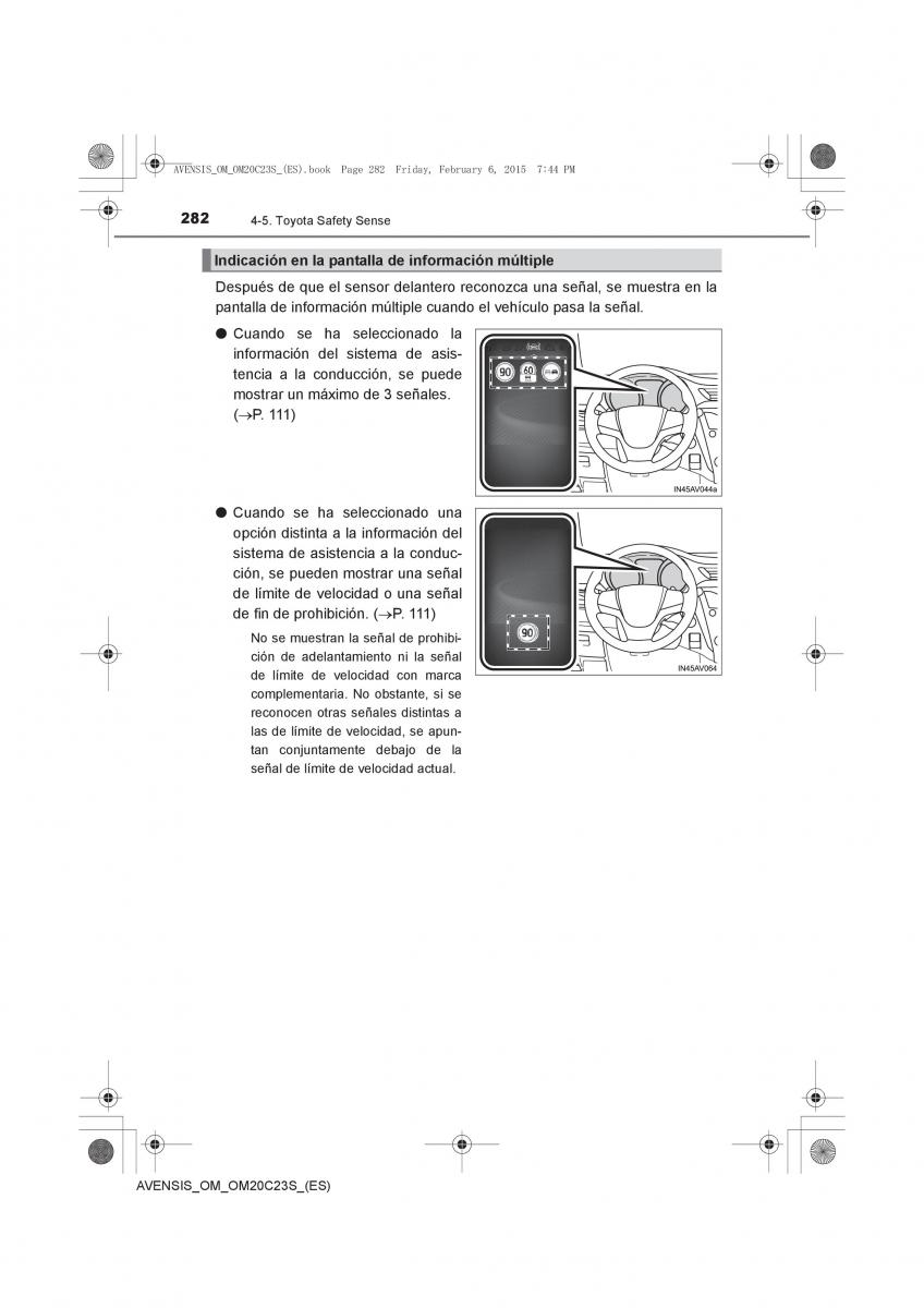 Toyota Avensis IV 4 manual del propietario / page 282