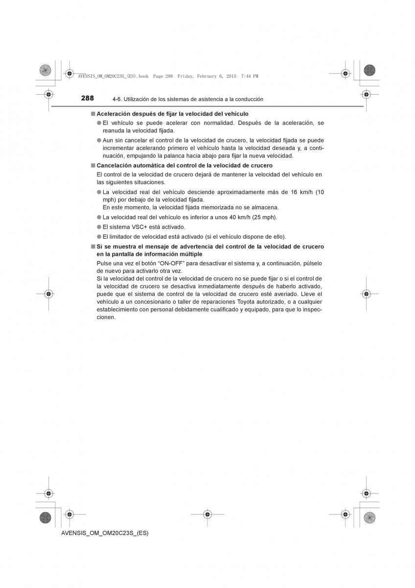 Toyota Avensis IV 4 manual del propietario / page 288