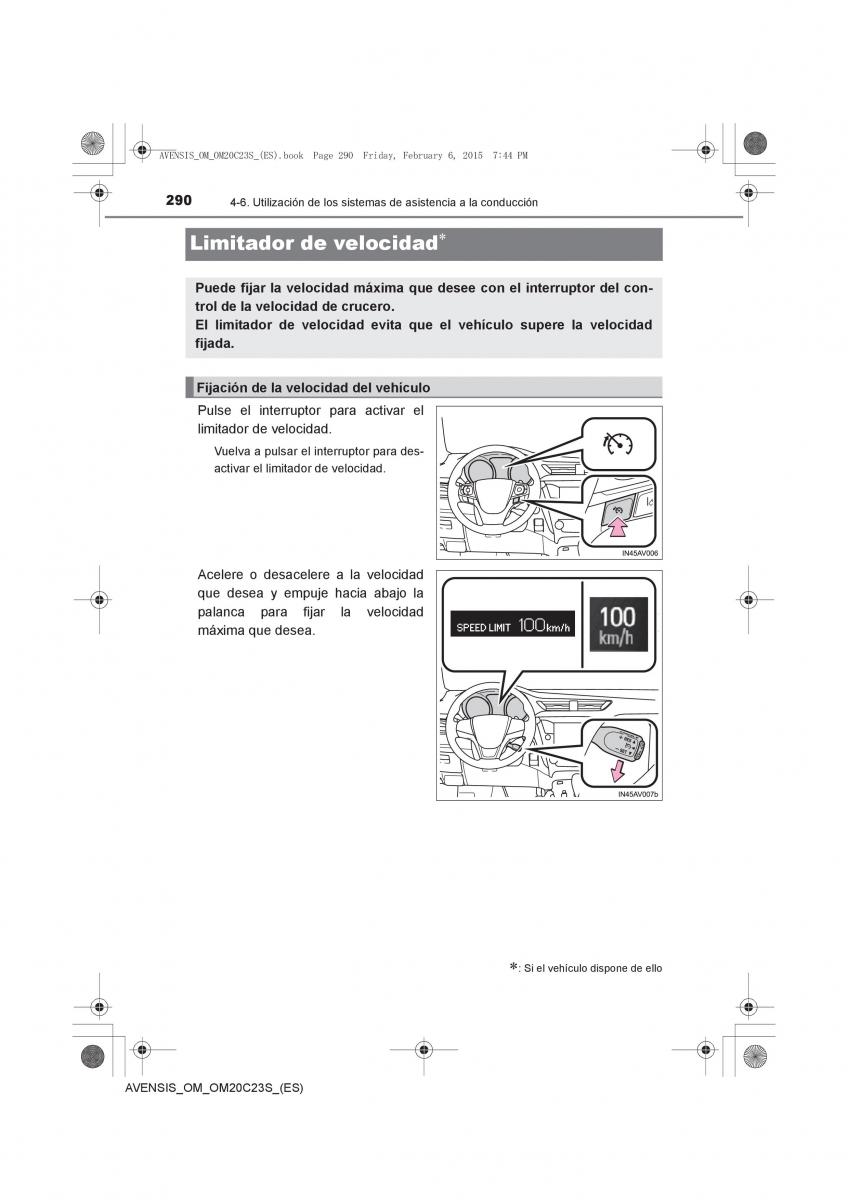 Toyota Avensis IV 4 manual del propietario / page 290