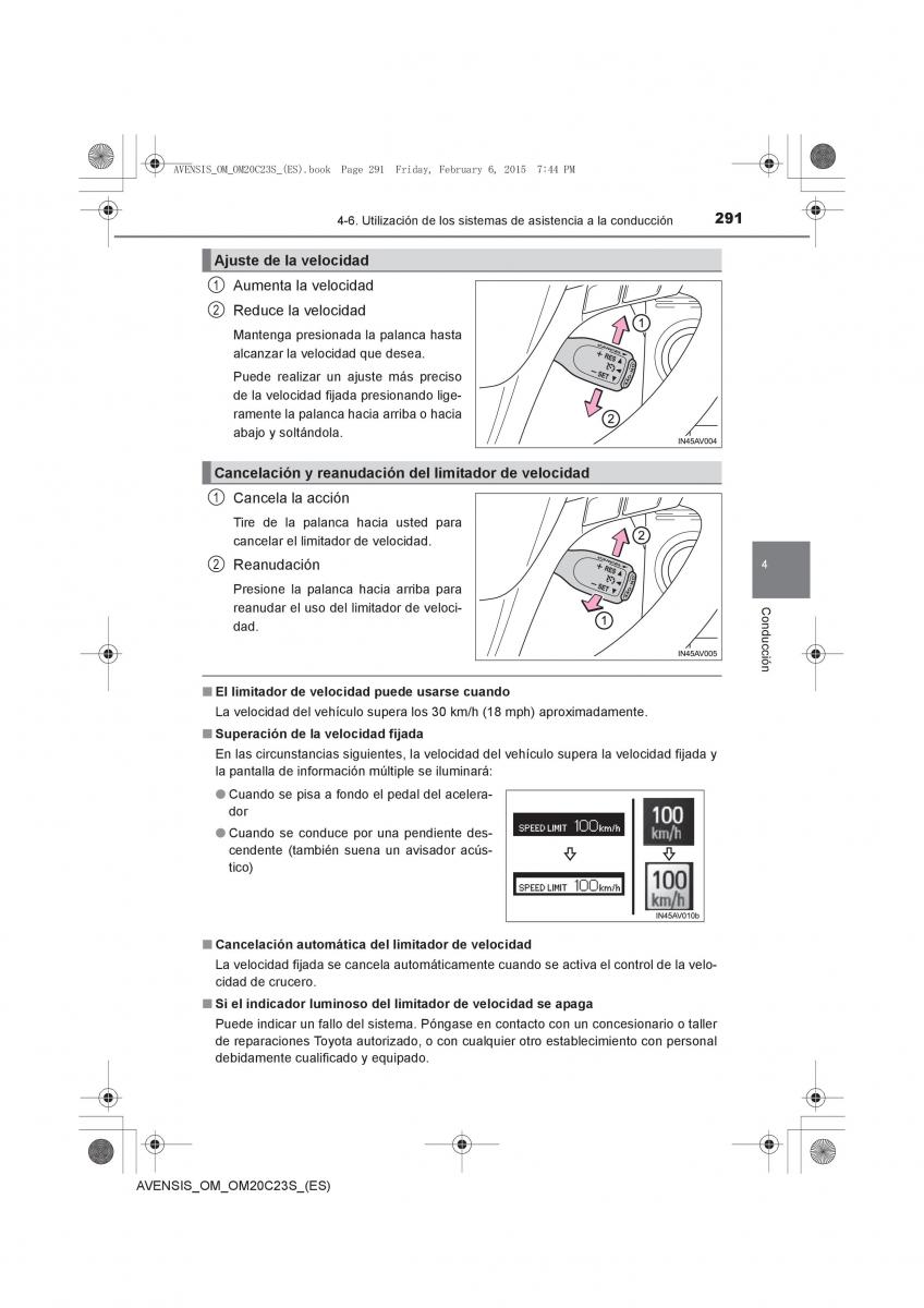 Toyota Avensis IV 4 manual del propietario / page 291